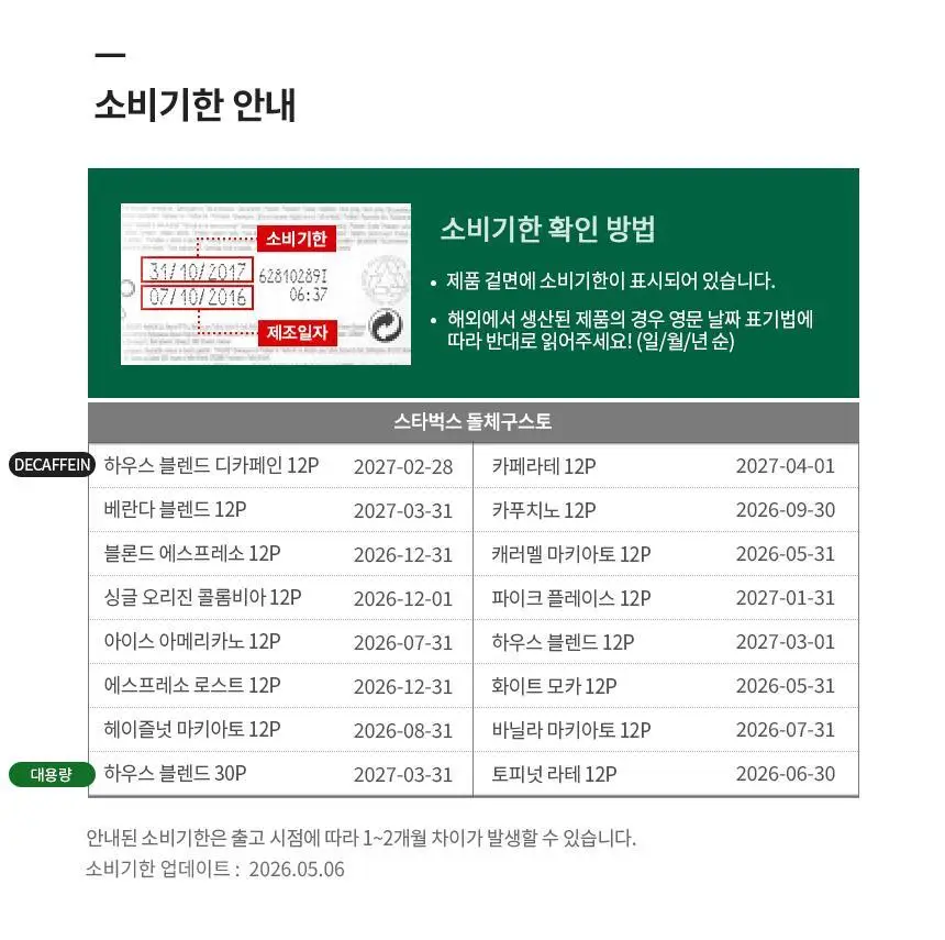 [공식] 스타벅스 돌체구스토 캡슐 5박스(60P) 인기 패키지 상세페이지 7